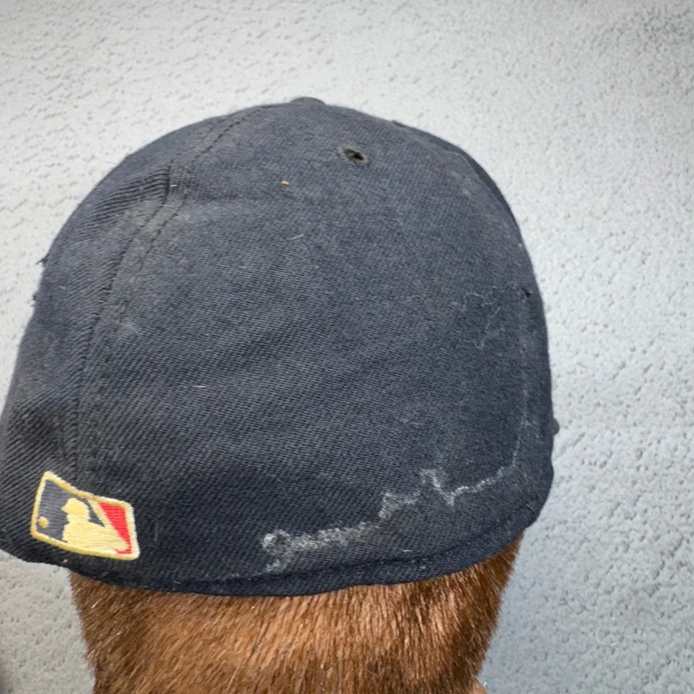Vintage Cleveland Indians Hat Mens 7 5/8 Baseball MLB Chief Wahoo Fitted Cap 90s